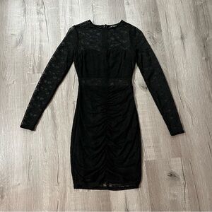 Guess Black Long Sleeve Bodycon Dress